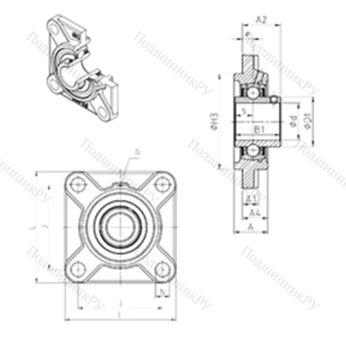 Подшипниковый узел шариковый радиальный UCFS 312