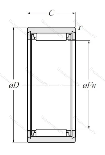 Игольчатый подшипник NK 12/12