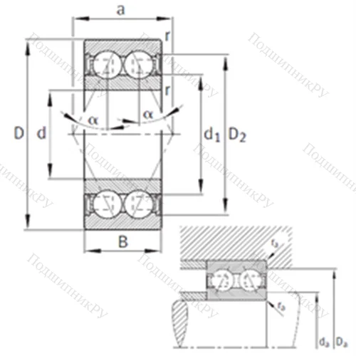 Подшипник шариковый радиально-упорный 3209-B-2RSR-TVH