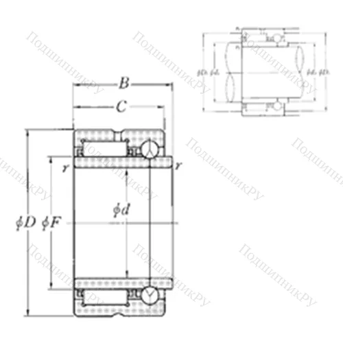 Подшипник комбинированный NKIB 5911R