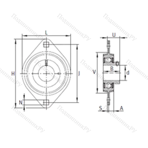 Подшипниковый узел шариковый радиальный RATY 40