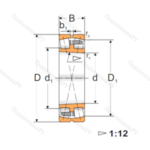 Подшипник роликовый радиальный самоцентрирующийся 22309K от производителя  FBJ