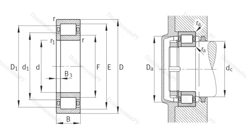 Роликовый цилиндрический подшипник NUP 215 ETVP 2 от производителя  FAG