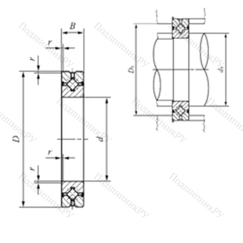 Подшипник роликовый упорно-радиальный с четырехточечным контактом CRBH 15025 A UU