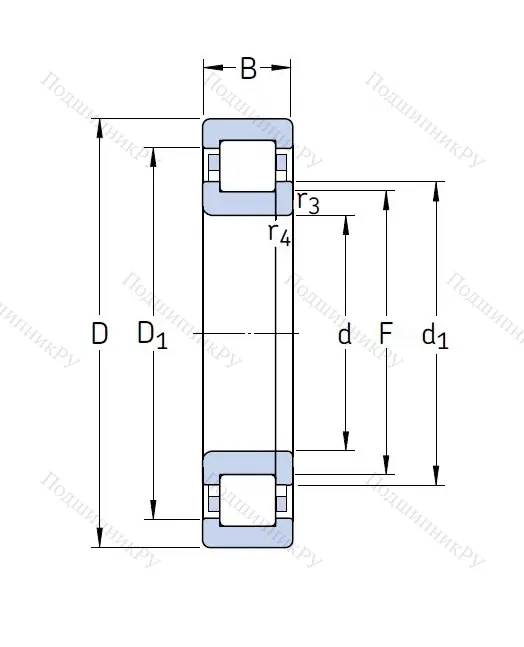 Роликовый цилиндрический подшипник NUP 220 ECP