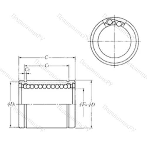 Подшипник шариковый линейный KLM 03