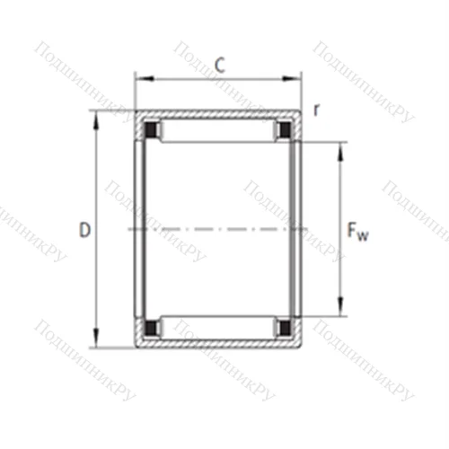 Подшипник игольчатый радиальный SCE 3410