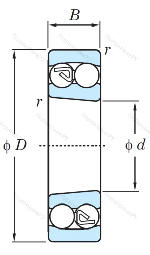 Двухрядный шариковый подшипник 2312 K от производителя  KOYO