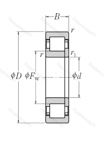 Роликовый цилиндрический подшипник NUP 216 W от производителя  NSK