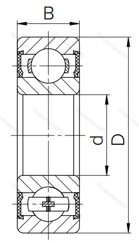 Шариковый однорядный подшипник 180304 (6304 2RS) в Якутске
