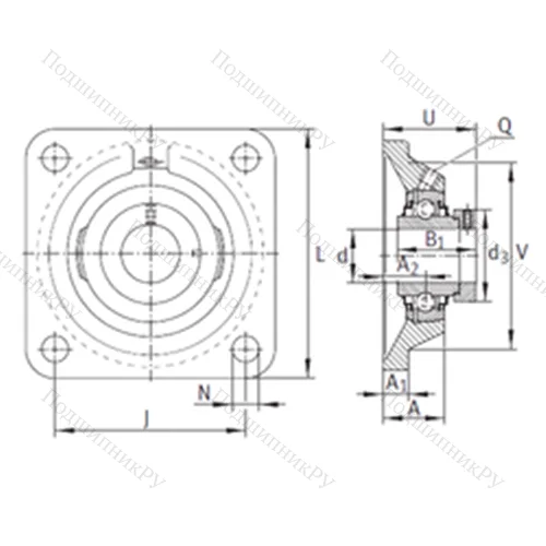 Подшипниковый узел шариковый радиальный TCJ 60-N