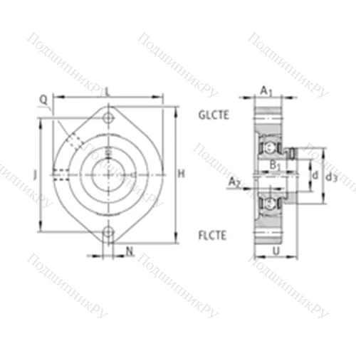 Подшипниковый узел шариковый радиальный GLCTE 12