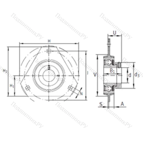 Подшипниковый узел шариковый радиальный RALTR 25