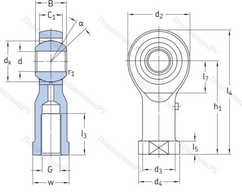 Наконечник штока с внутренней резьбой SILKAC 25 M в Якутске