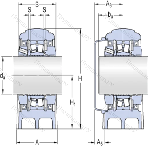 Стационарные роликоподшипниковые узлы ( ConCentra, для метрических валов) SYNT 50 LTF