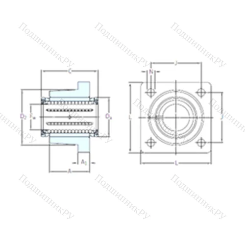 Подшипник шариковый линейный LVCR 12-2LS