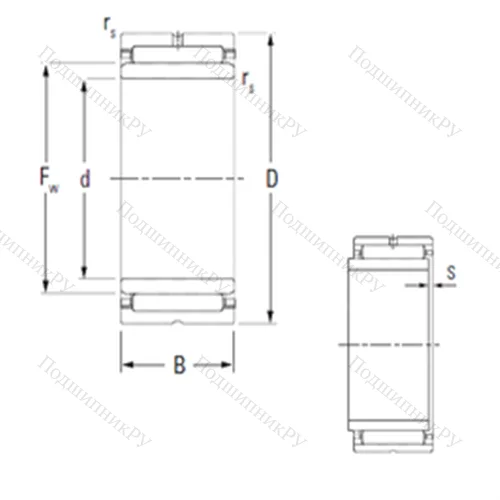 Подшипник игольчатый радиальный NA 5906