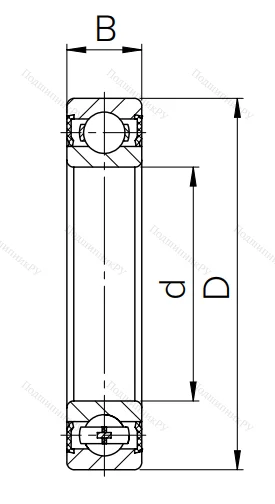 Шариковый однорядный подшипник 180319 (6319 2RS)