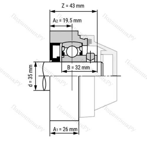 Подшипниковый узел WP-SSBFL 207 - Вал: 35 мм