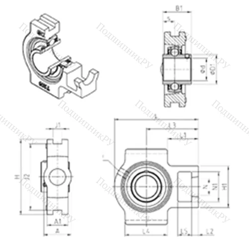 Подшипниковый узел шариковый радиальный UCT 217