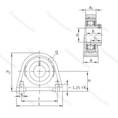 Подшипниковый узел шариковый радиальный PSHEY 17
