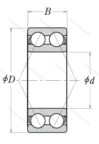 Двухрядный шариковый подшипник 3206 B 2RSRTNG C 3 от производителя  NSK