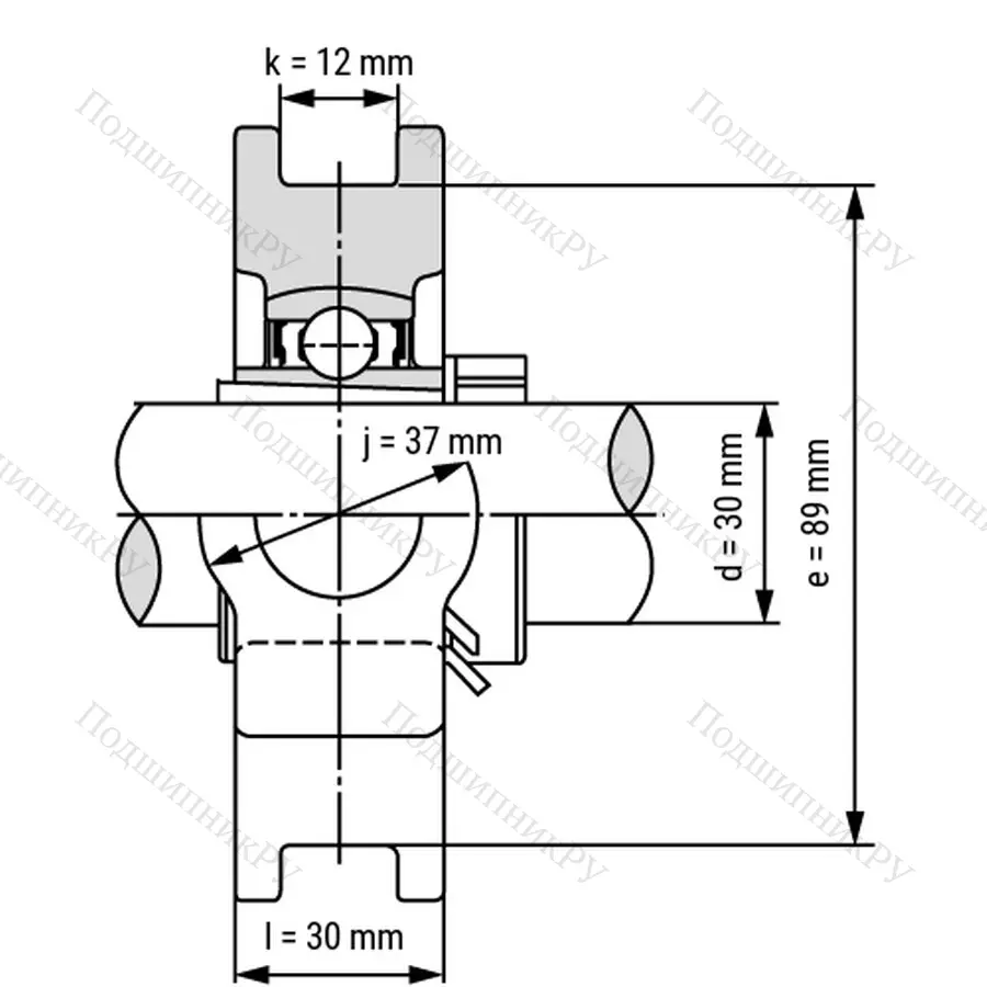 Подшипниковый узел UKT 207+H 2307 - Вал: 30 мм