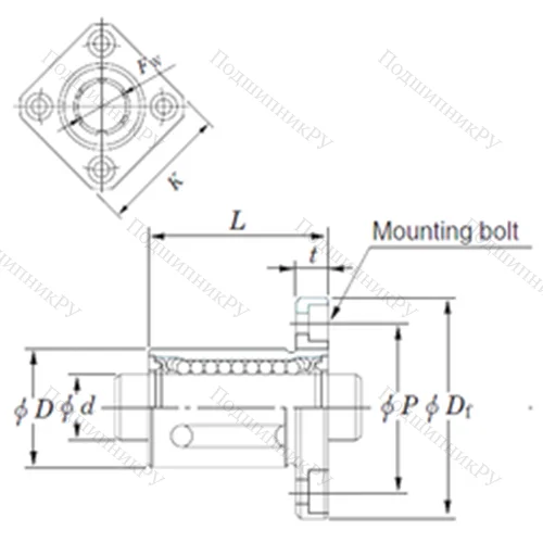 Подшипник шариковый линейный SDMK 30