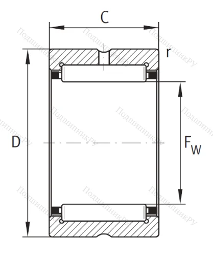 Игольчатый подшипник NK 16/20