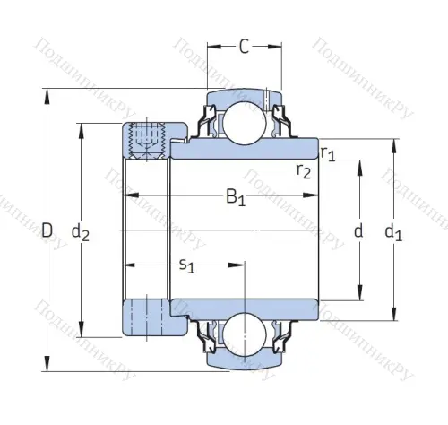 Корпусный подшипник YEL 208-2RF/VL 065 в Якутске