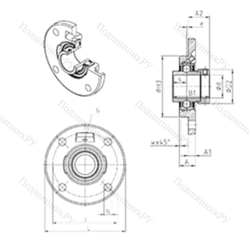 Подшипниковый узел шариковый радиальный EXFCE 212