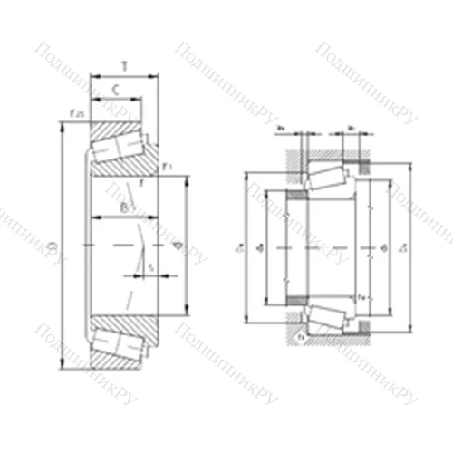 Подшипник роликовый радиально-упорный K-JLM 714149/K-JLM 714110