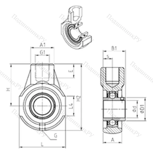 Подшипниковый узел шариковый радиальный UCEHE 201