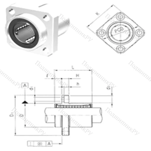 Подшипник шариковый линейный LMEKP 8UU