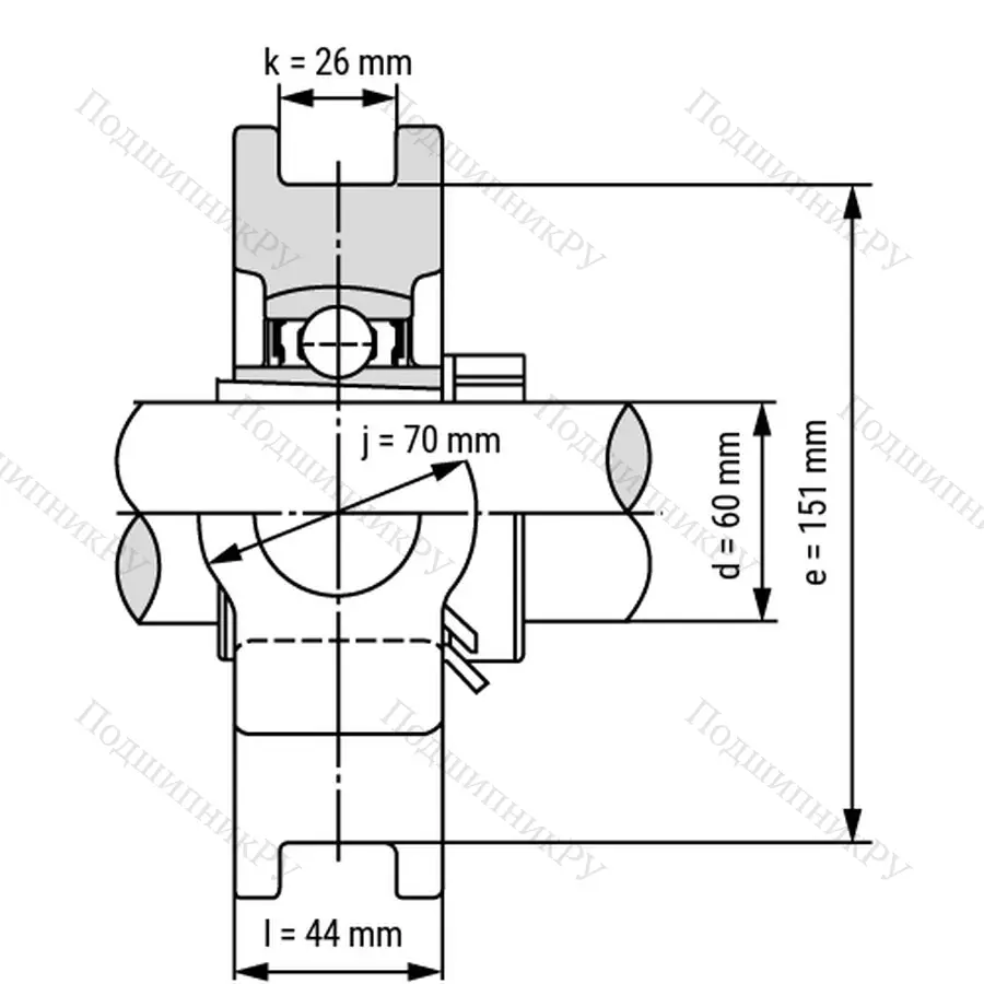 Подшипниковый узел UKT 213 - Вал: 60 мм
