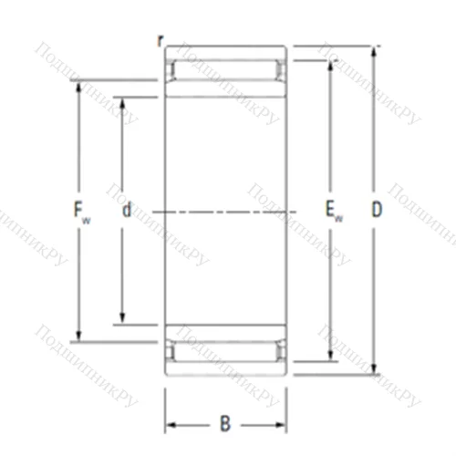 Подшипник игольчатый радиальный NAO 40X 55X 34