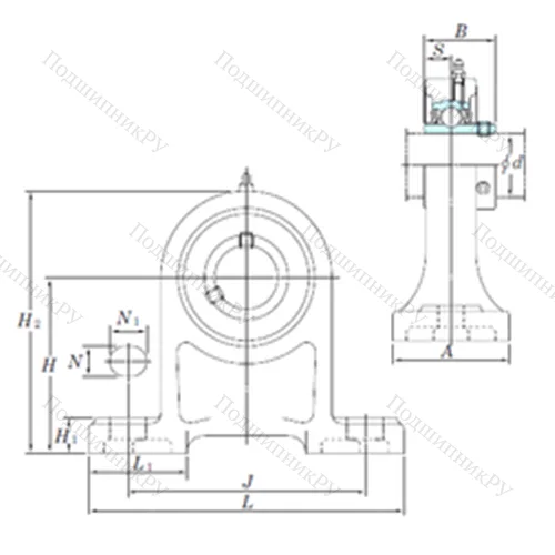 Подшипниковый узел шариковый радиальный UCPH 208-24