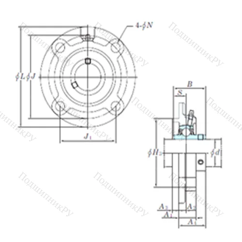 Подшипниковый узел шариковый радиальный UCFC 210-30