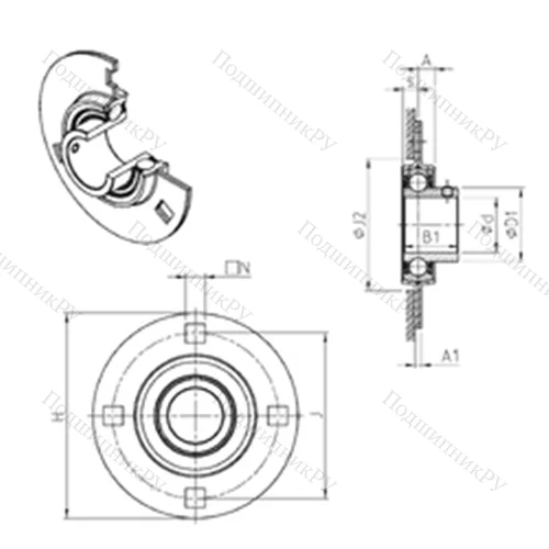 Подшипниковый узел шариковый радиальный USPF 212