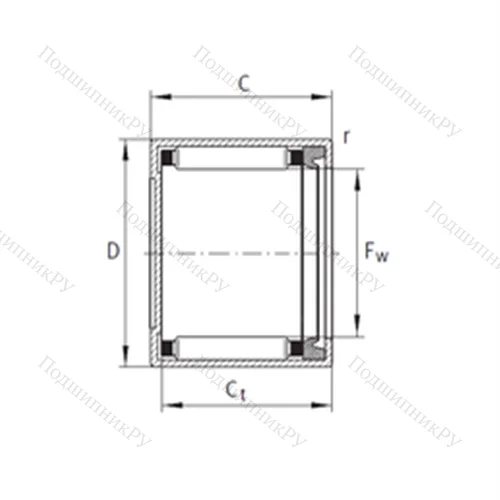 Подшипник игольчатый радиальный ВK 1414-RS