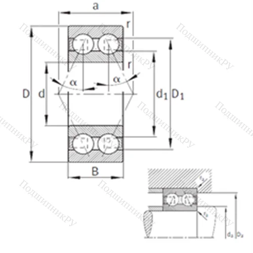 Подшипник шариковый радиально-упорный 3210-B-TVH