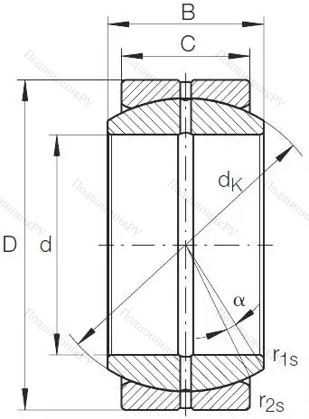 Шарнирный подшипник GE 30 DO от производителя  INA
