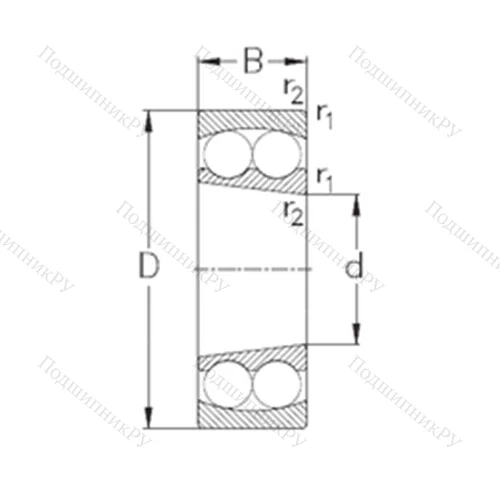 Подшипник шариковый радиальный самоцентрирующийся 1218-K