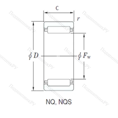 Подшипник игольчатый радиальный NQ 152812-1