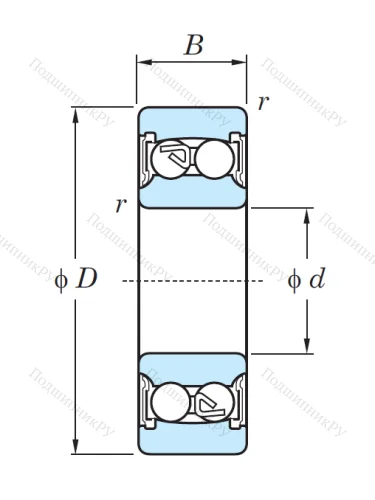Двухрядный шариковый подшипник 2209 2RS от производителя  KOYO