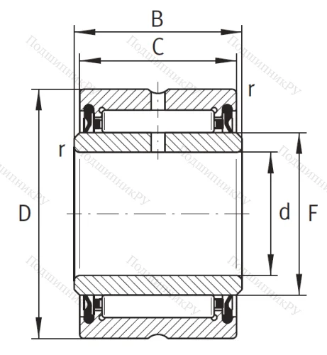 Игольчатый подшипник NA 4909 2RSR XL от производителя  INA