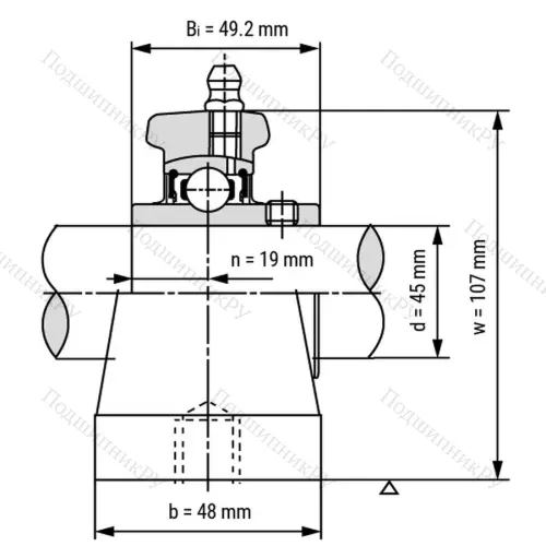 Подшипниковый узел UCPW 209 - Вал: 45 мм от производителя  LPZ