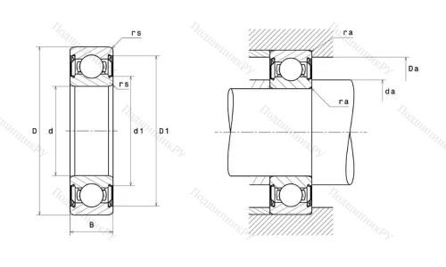 Высокотемпературный  подшипник 6010 FT 150ZZ