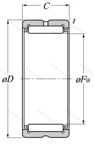 Игольчатый подшипник NK 20/16 R