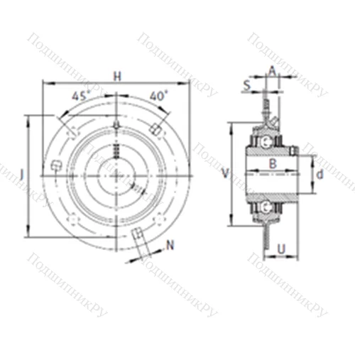 Подшипниковый узел шариковый радиальный RRY 17-VA